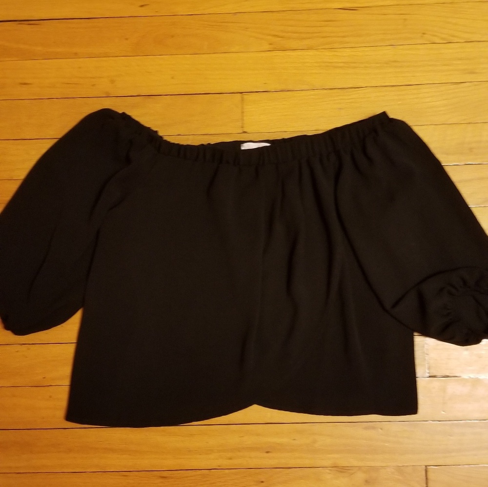 Black off-shoulder top